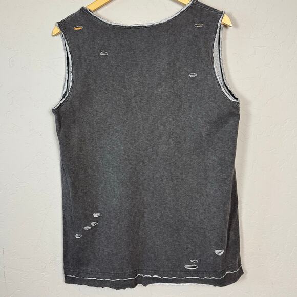POL NWOT Women's Size Small Thrashed Tank Top Raw Hem Thick Cotton Grunge Harley - Picture 2 of 7